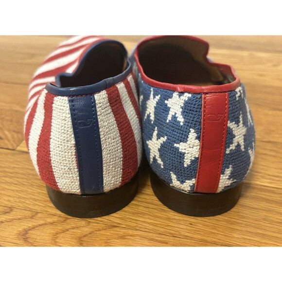 Vineyard Vines Stubbs & Wootton Flats Loafers Stars Stripes American Flag 8 - Picture 3 of 15